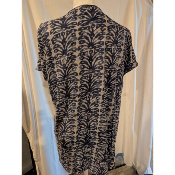 LUCKY BRAND Tunic Top Plus Size 1X Blue Floral Boho Lightweight Flowy Shirt Top - Picture 6 of 15